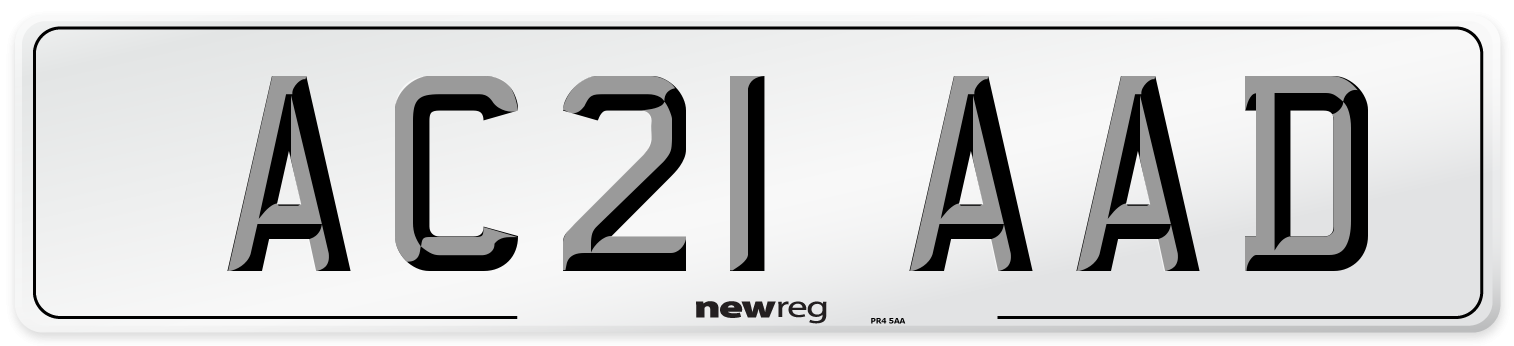 AC21 AAD Number Plate from New Reg